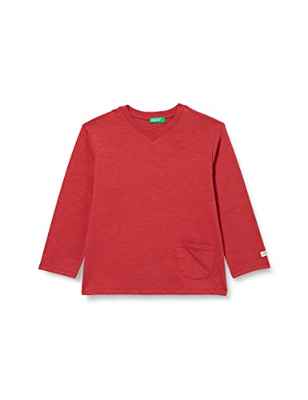 United Colors of Benetton M/L 3F42G104G Camiseta DE Manga Larga, Rojo Cardinal 0E2, 90 para Niños