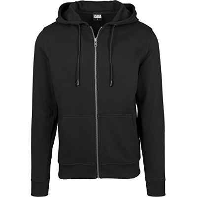 Urban Classics Basic Zip Hoody Sudadera con Capucha, Negro, XL para Hombre