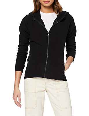 Urban Classics Polar Fleece Zip Hoodie Sudadera con Capucha, Negro (Black 7), L para Mujer