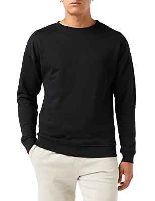 Urban Classics Sweat Crewneck Sudadera, negro, L para Hombre