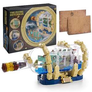 URGEAR Conjunto de Construcción de Barco Pirata en Botella compatible LEGO)