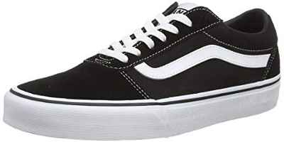 Vans Ward Canvas, Zapatillas Hombre, Negro ((Suede/Canvas) Black/White C4R), 45 EU