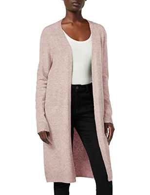 Vero Moda Vmdoffy LS Long Open Cardigan Noos Chaqueta Punto, Rosa (Woodrosemelange), 40 (Talla del Fabricante: Medium) para Mujer