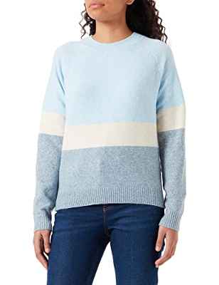 Vero Moda VMDOFFY LS O-Neck Block Blouse GA Noos Sudadera, Blue Bell/Detail:w. Birch and China Blue, XS para Mujer