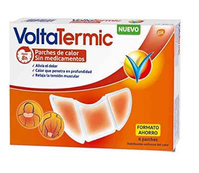 VoltaTermic, Parches de Calor, Alivio del Dolor 24 Horas, sin Medicamentos, 4 Parches Semicirculares