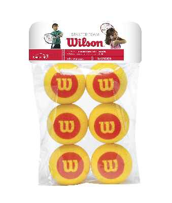 Wilson Starter Foam Pelotas de tenis, pack de 6, para niños, amarillo/rojo