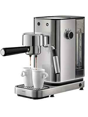 WMF Espresso Maker Lumero - Cafetera expresso manual, presión 15 bares, espresso, capuccino, regulable, capacidad 1.5 litros, café molido o monodosis, con espumador de leche, acero inoxidable, 1400 W