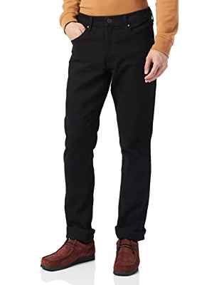 Wrangler Authentic Regular Jeans, Black Rinse, 30W/30L para Hombre