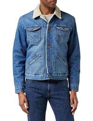 Wrangler Icons Sherpa Chaqueta de Mezclilla, Azul (3 Years 10k), X-Large para Hombre