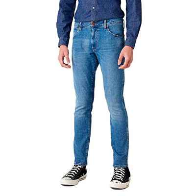 Wrangler Larston Medium Stretch Vaqueros, Blue Fever, 32W / 34L para Hombre