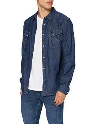 Wrangler LS Western Shirt Camisa, Darkstone, L para Hombre