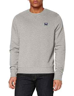 Wrangler Sign Off Crew Sudadera, Mid Grey Mel A37, XXL para Hombre