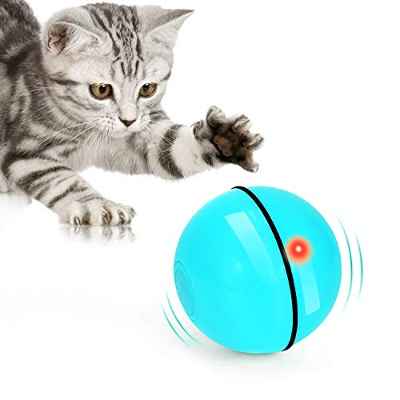 WWVVPET Juguete para Gatos 2023, Bola de Juguetes con luz LED, rotación automática de 360 Grados y Carga USB, Juguete Interactivo para Gatos, para Mascotas Perro Gatitos (Azul Azul)