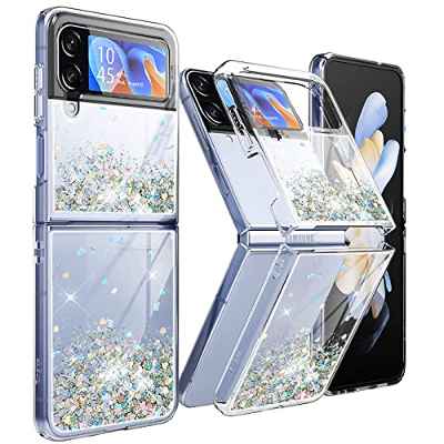 XCYYOO Funda para Samsung Galaxy Z Flip 4 5G Bling Glitter Transparente Carcasa de movi Antigolpes Galaxy Z Flip 4 Funda Protectora Teléfono Caso Anti-Choques Protectora Silicona TPU Case Brillante