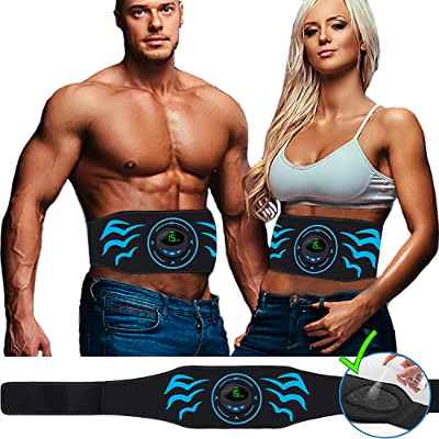 YC360 Electroestimulador Muscular Abdominales Aparatos para Hacer Ejercicio casa,Abdominales electroestimulacion,USB Recargable EMS Estimulador,Gym en casa,Tóner Muscular Pantalla LCD