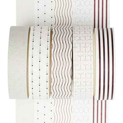 YUBX Flaco Washi Tape Set cinta adhesiva decorativa Washi Glitter Adhesivo 10MM De ancho (Line)