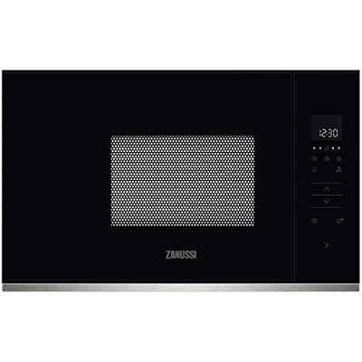 Zanussi ZMBN2SX Microondas Integrable 800W, Control táctil, Display LED, Plato giratorio XL, Seguridad niños, Auto + 30 segundos, Inicio rápido, Apertura electrónica, Marco Integrado, Negro/Inox, 17L