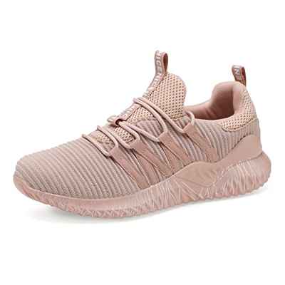 Zapatillas de Deporte Hombre Mujer Respirable para Correr Deportes Zapatos Running Calzado Deportivo de Exterior Gimnasio Sneakers Rosado 41 EU