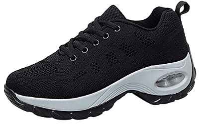 Zapatillas de Deportivas Zapatos cuña Mujer Plataforma Mocasines Primavera Verano Planas Ligero Tacon Sneakers Cómodos Zapatos para Mujer,Negro 1439,36.5 EU/Fabricante 37