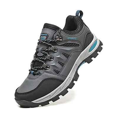 Zapatillas Senderismo Hombres Ligeras Antideslizantes Transpirable Botas de Montaña Zapatillas Trekking Mujer Gris