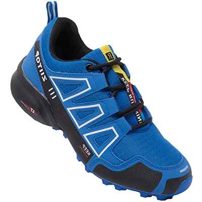 Zapatillas Trekking Hombre Impermeable Zapatillas Trail Running Hombre Ligero Antideslizantes Zapatos de Senderismo Hombre Zapatillas Correr Calzado Deporte Azul 47 EU