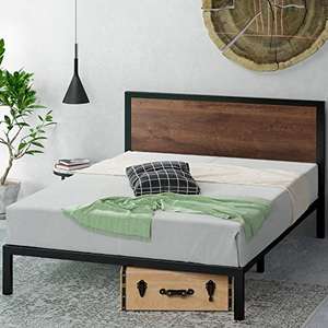 Zinus Mory Estructura de Cama de Metal y Madera de 90 x 190 cm